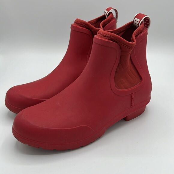 ✨UGG Red Rainboots Size 6 Chevonne Ankle Rain Booties B22B - Picture 2 of 11